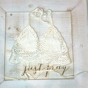 Crochet-style V Halter Top